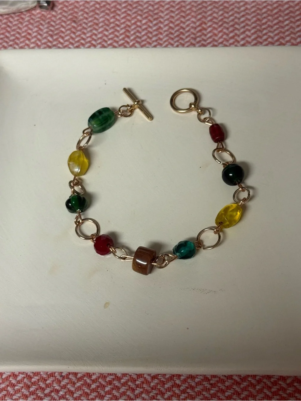 Multicolor Glass Bead Fall Themed Bracelet